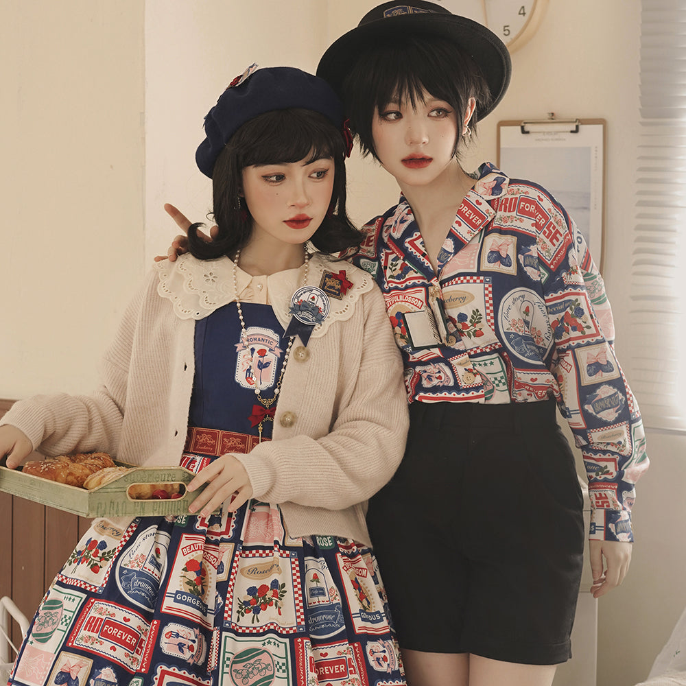 Miss Point - Berry Rose Lolita Accessories - Collection KC Beret Necklace Headwear