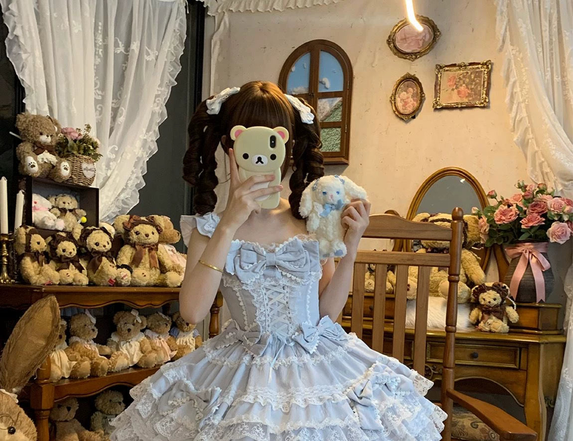 YoYo - Sea Salt Guava - Sweet Lolita summer jumper skirt with corset