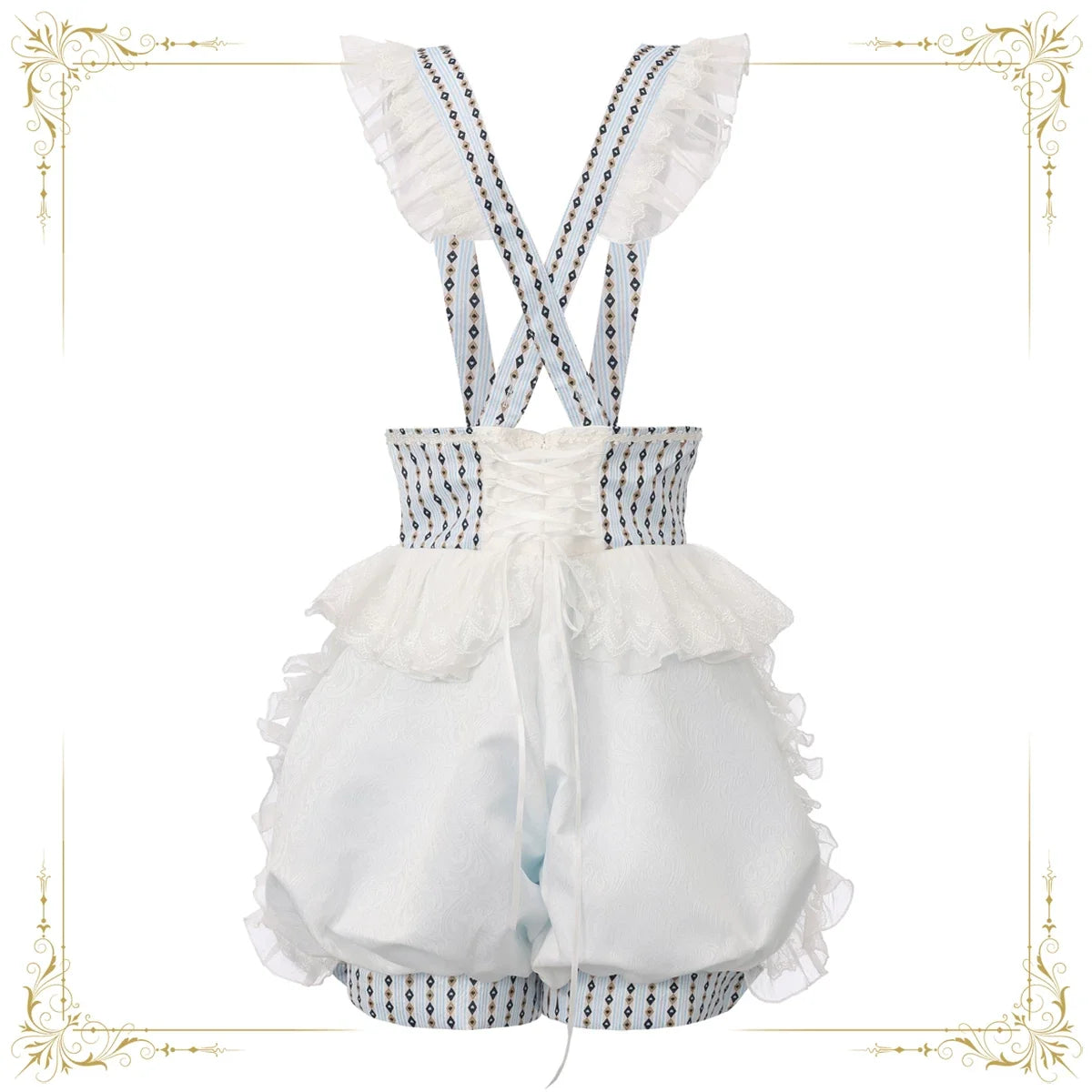 Immortal Thorn - Immortal Bunny's Invitation - High-Waist Ouji Lolita Lantern Shorts, Detachable Straps