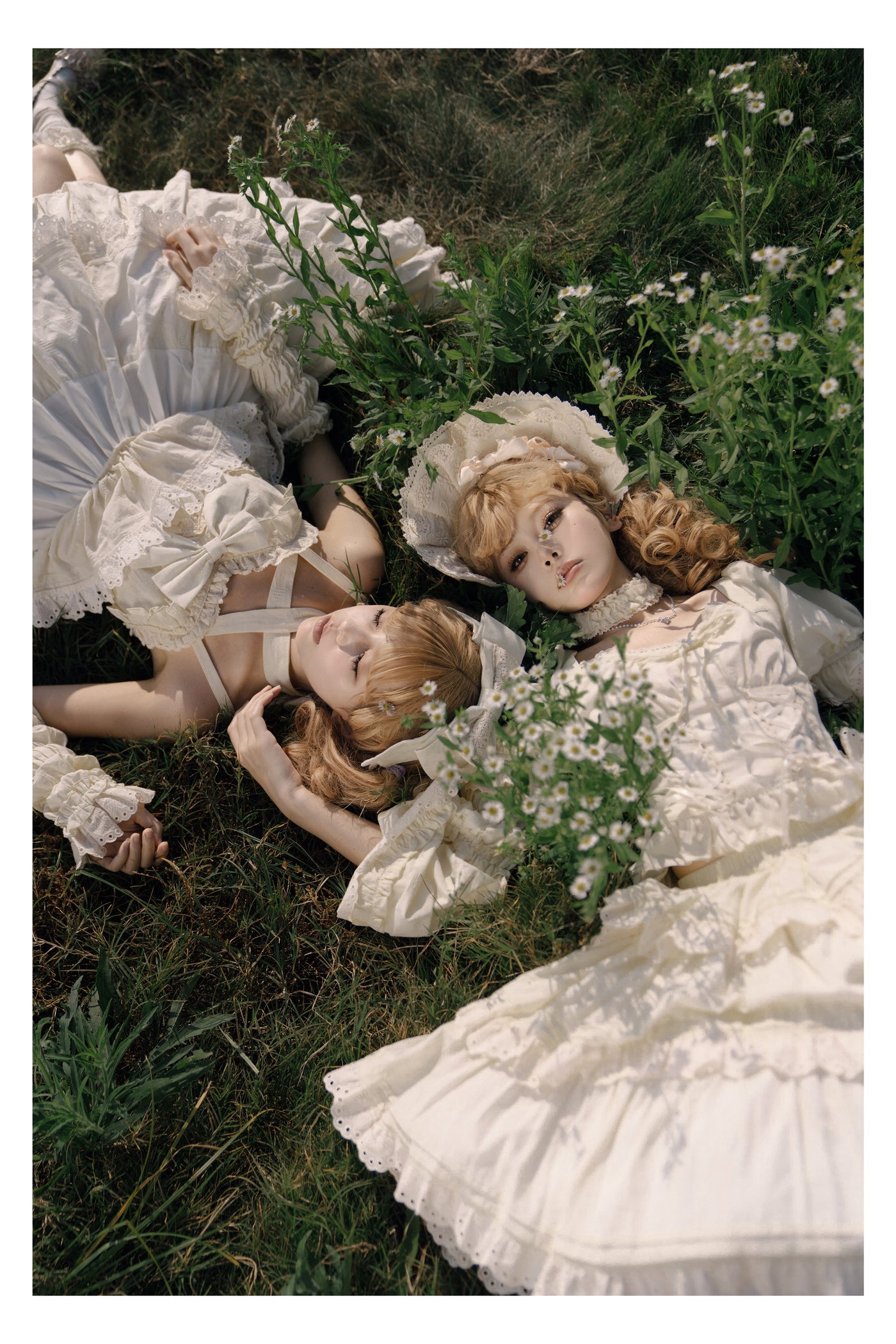 MEEKWIND - Miss Flora - Cotton Sweet Lolita OP and JSK dress options with tiered lace skirts - product detail 9