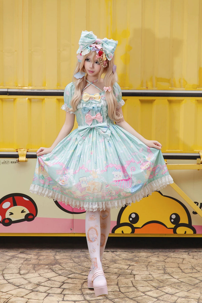 Infanta - Macaron Dolly House - Pastel Puff-Sleeve OP