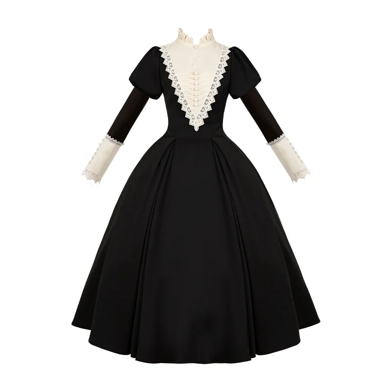 With PUJI - Nocturnes - Gothic Lolita OP Dress, Detachable Styling detail view 13
