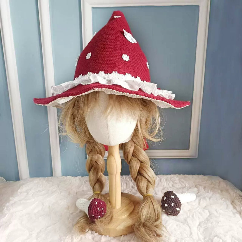 Jiuming Cat Plush Bow Mushroom Hat — additional product view