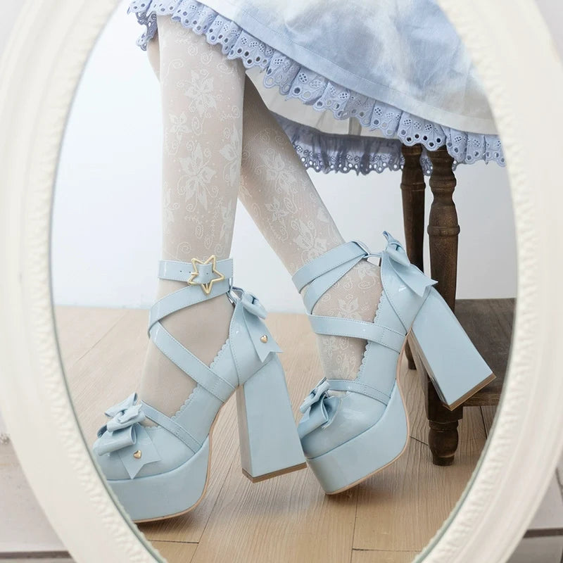 beauty bunny - Star Prayer - Round-Toe Lolita Shoes with One-Strap Star Buckle - product detail 5