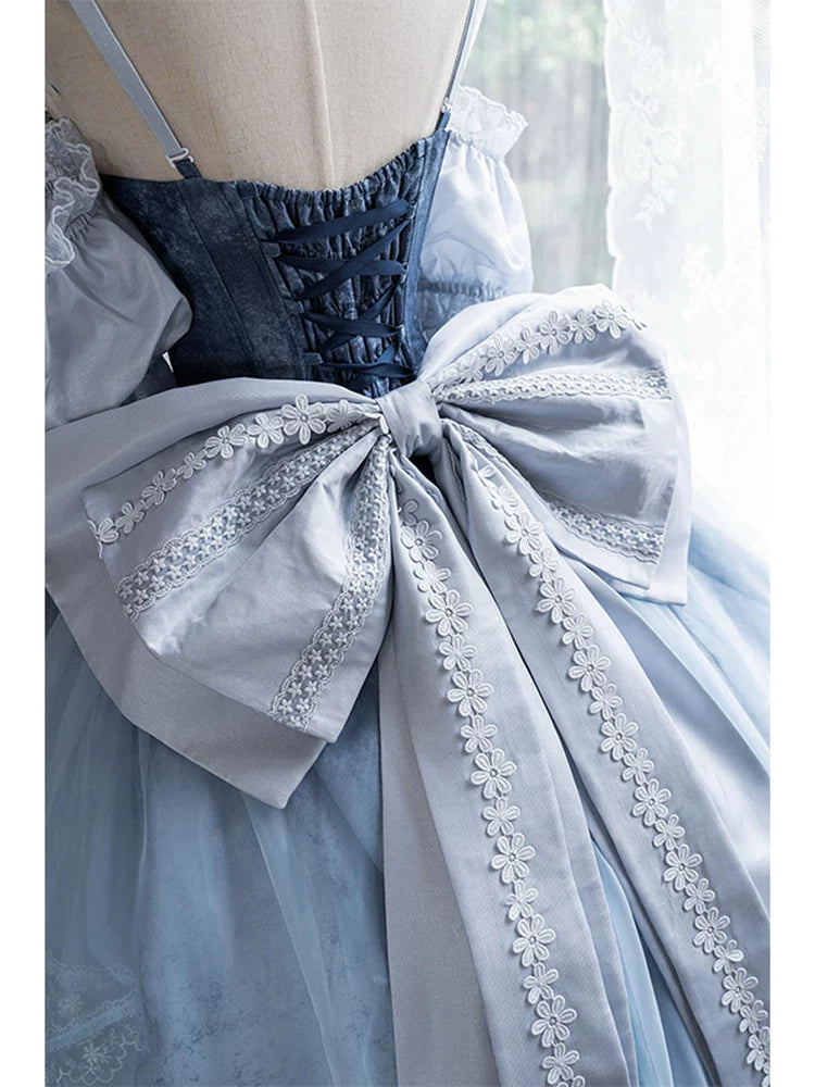 Emoji Dream - Cinderella Lolita Dress - Blue sleeveless Lolita