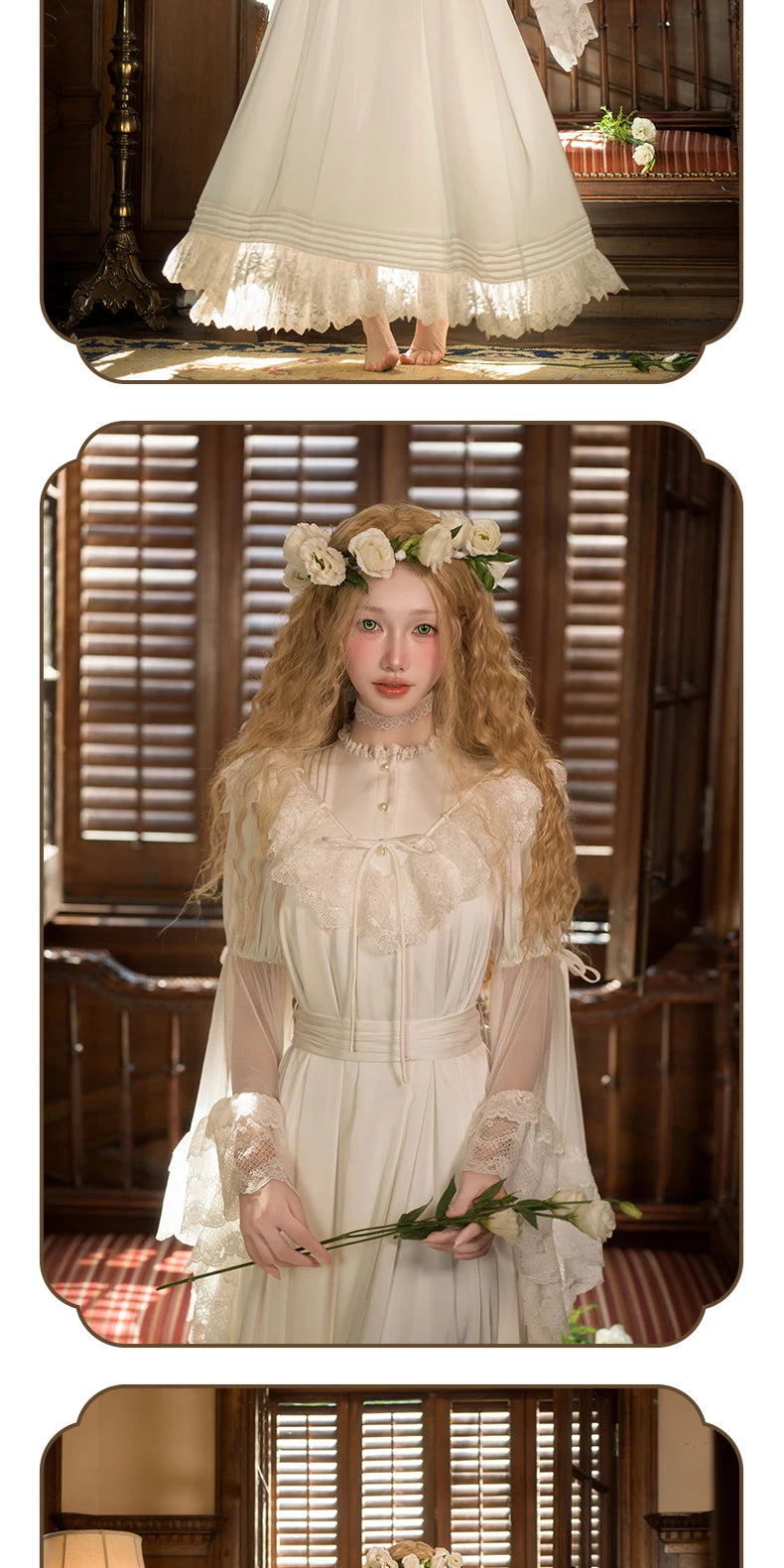 Inmorelli - Jasmine Manor - Edward OP dress with flared lace cuffs
