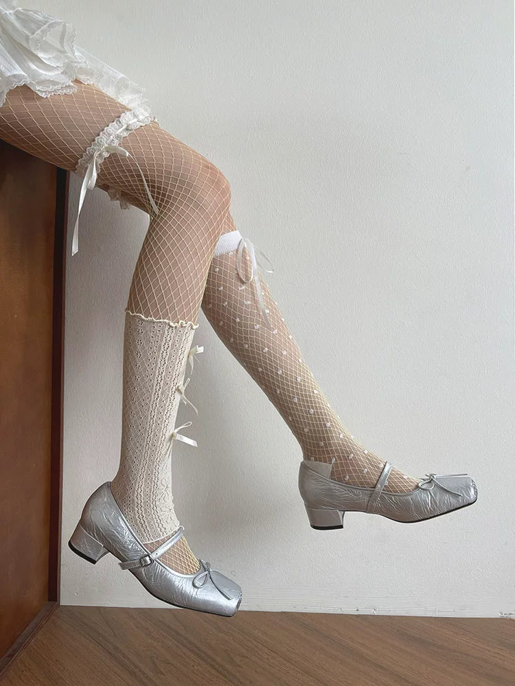 Sock Noble - Y2K Crystal Layering - Pantyhose and Sock Covers with Lace Trim