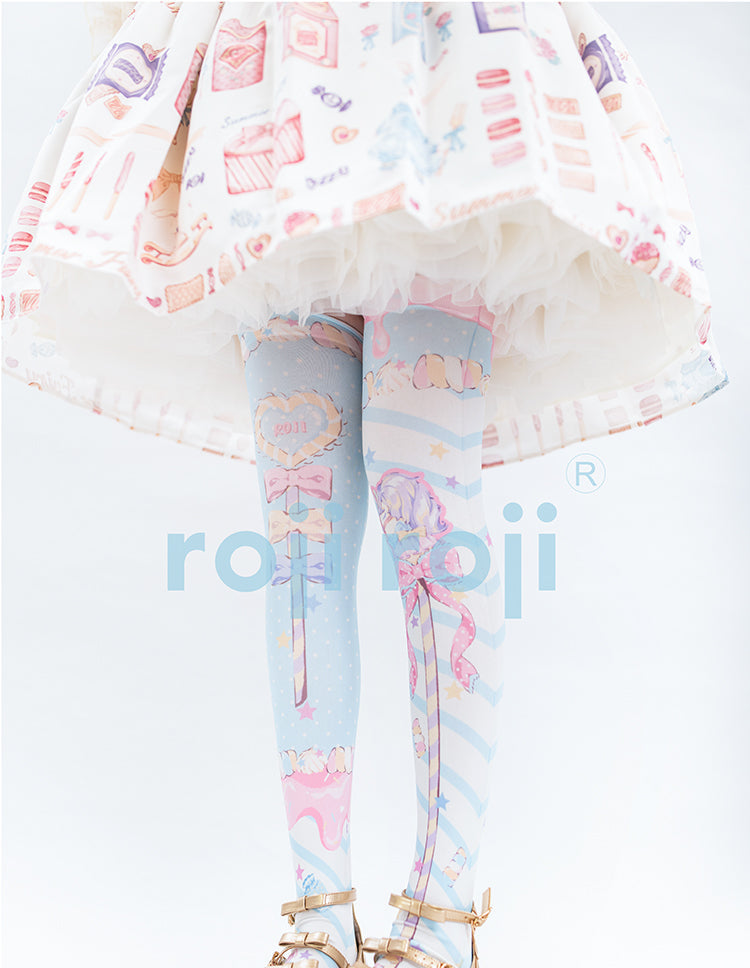 Roji Roji - Fairy Kei Sweet Lolita Print - Stockings Socks