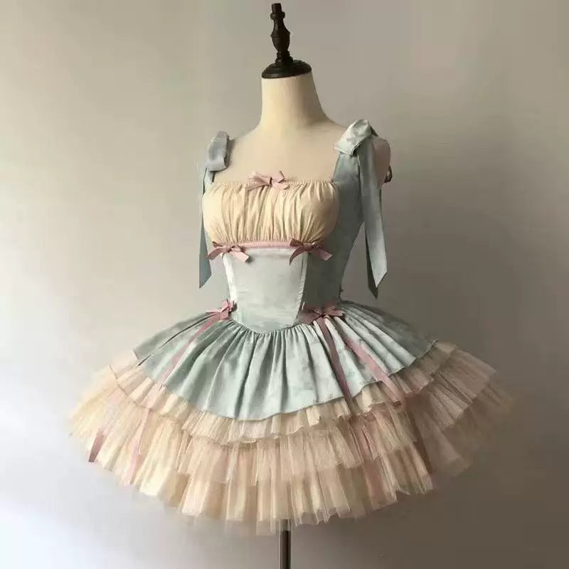 Sweetheart Dream Machine - Little Ribbon Ballet - Camisole jumper skirt (JSK) with layered ruffles