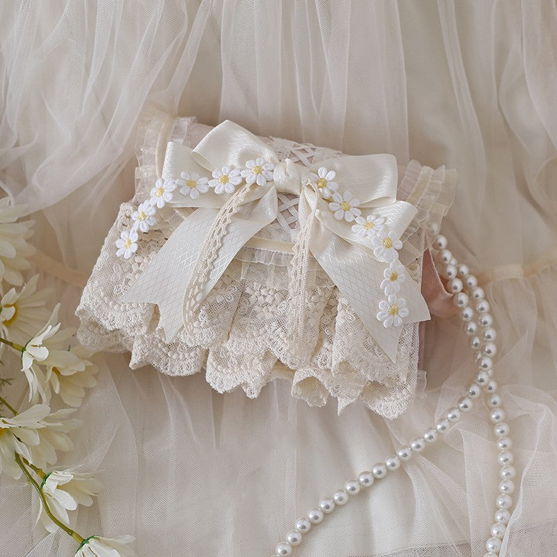 Xiaogui - Elegant Lolita Bag Daisy Pearl - Chain Lace Handbag Bag