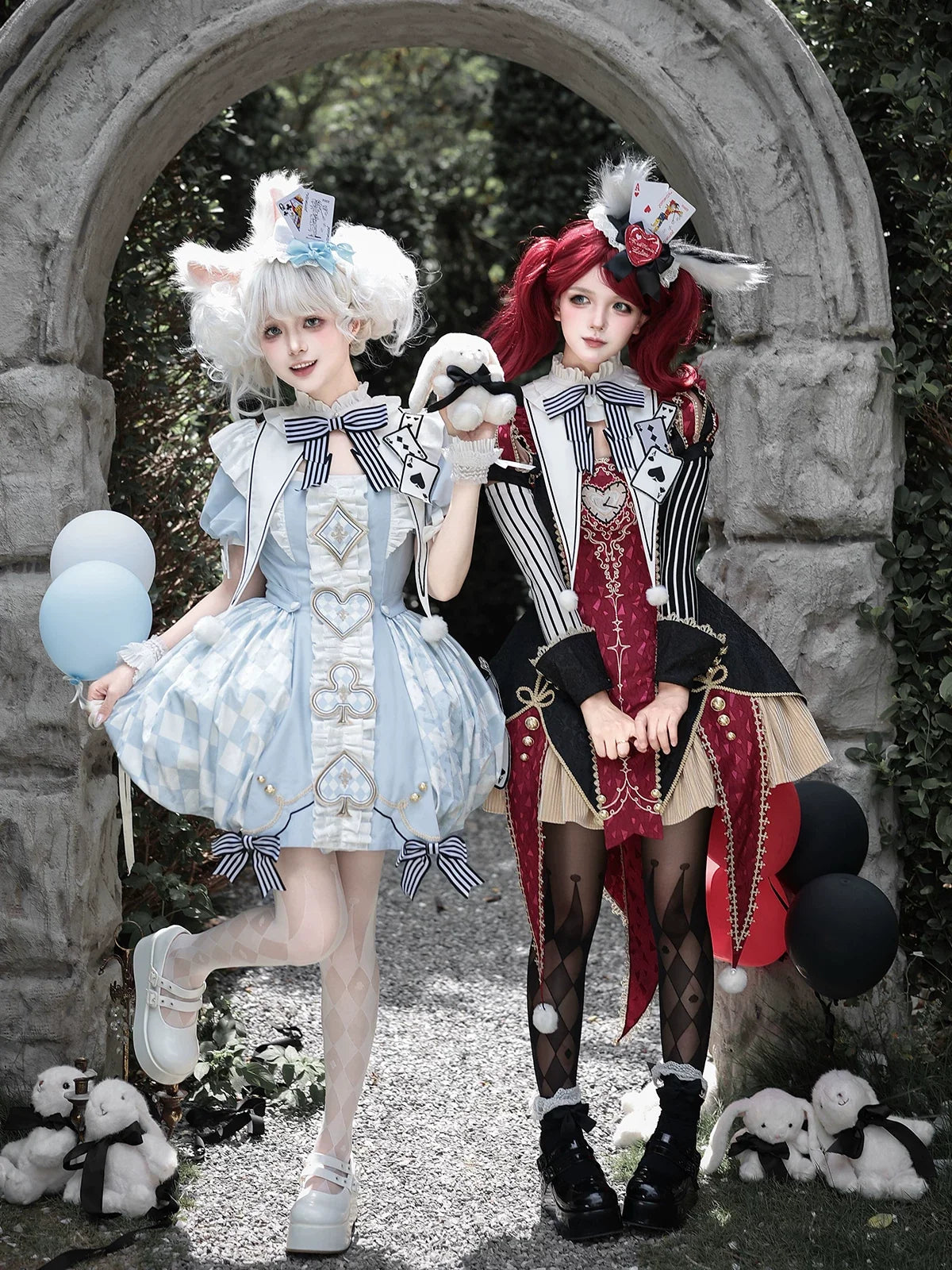 Letters from Unknown Star - For Alice - Doll-like Lolita Jacquard OP Dress Set, Elastic Bubble Hem