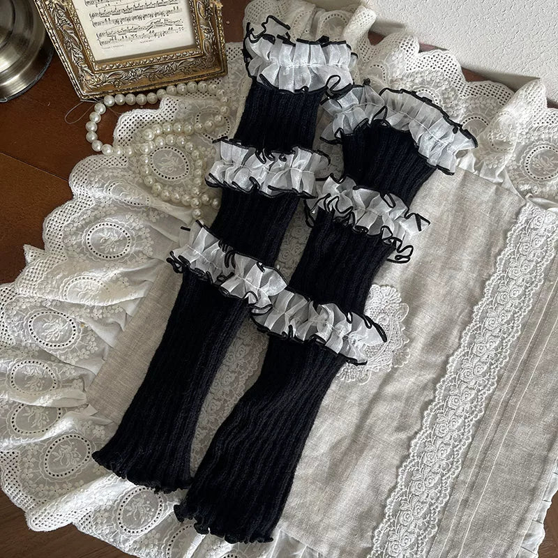 Sock Noble - Y2K Layered Trim - Slouch Socks with Tiered Ruffles