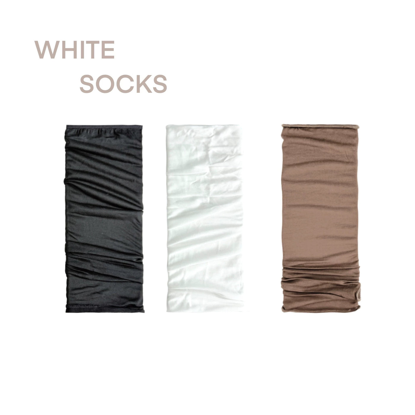 White Socks - K-Style Ballet - Mid-Calf Stirrup Slouch Socks with Gathered Folds