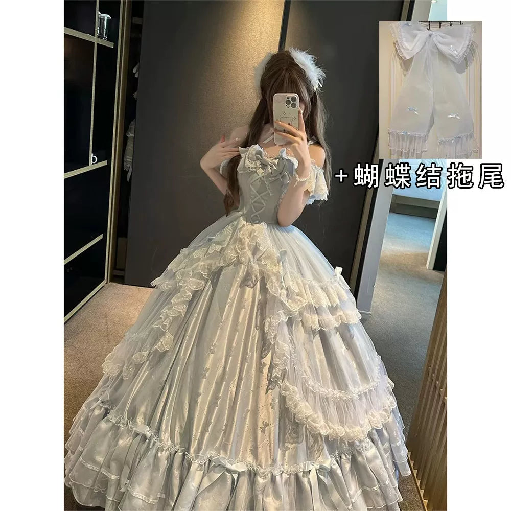 Flora Muse - Off-Shoulder Lolita Ballgown - Champagne formal lolita