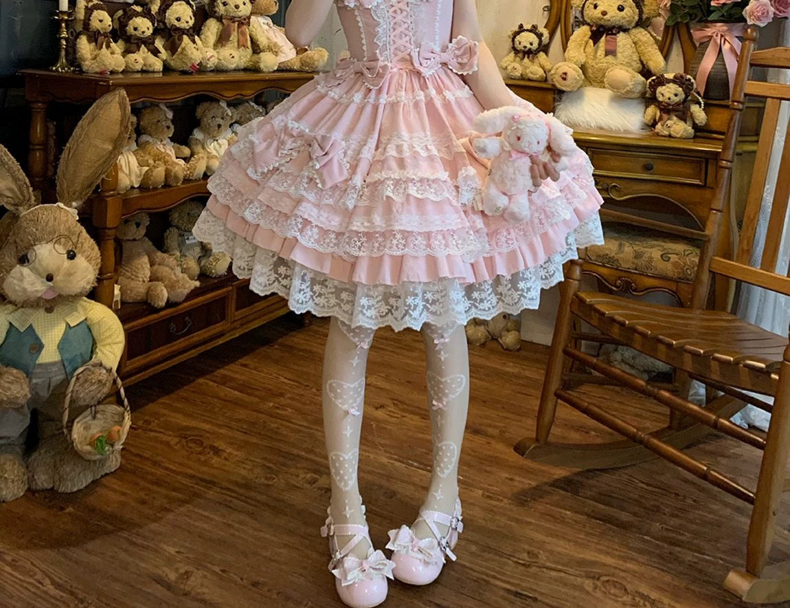 YoYo - Sea Salt Guava - Sweet Lolita summer jumper skirt with corset