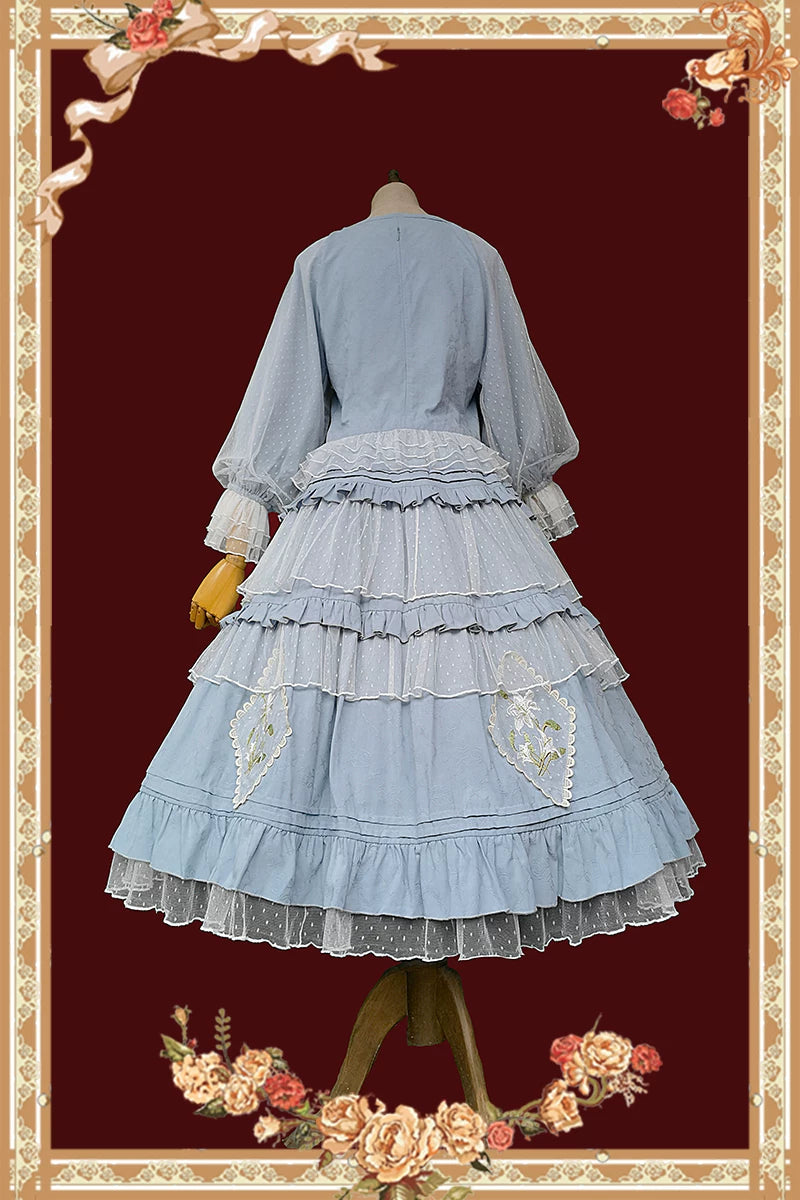 Infanta - Layered Lily - Embroidered Cotton Tops & Skirt