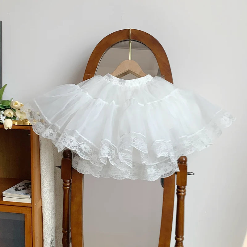 With PUJI - Lace Skirt Support - Lolita Petticoat, Ruffle Trim detail view 7