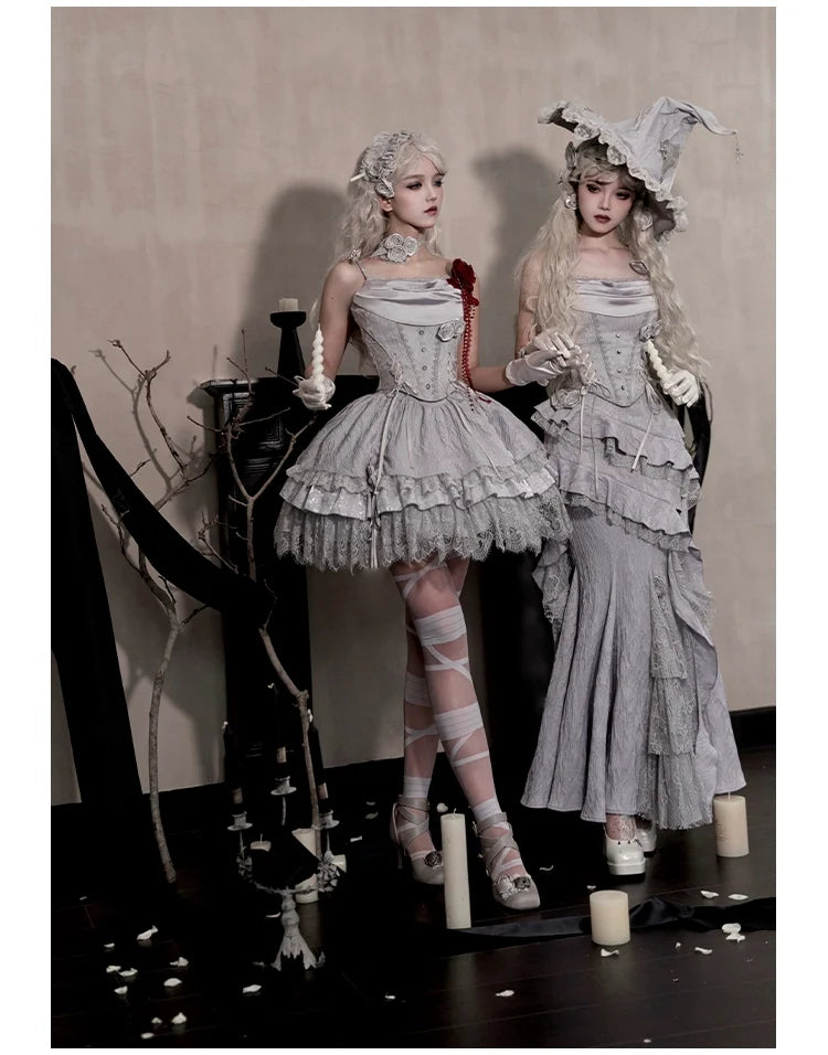With PUJI - Twilight - Gothic Witch Lolita SK Suit Bodice Mermaid Dress
