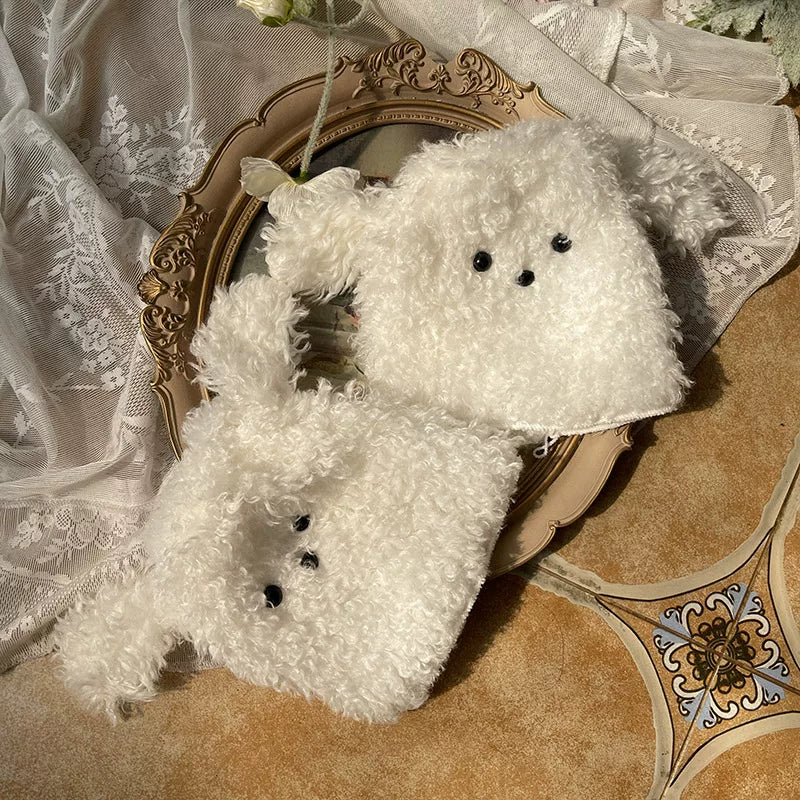 Sock Noble - Big-Eared Dog - Curly Plush Leg Warmers with Dog-Face Detail
