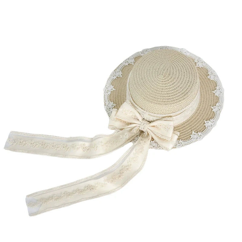 Xiaogui - Country Lolita Handmade Lace Straw - Hat Headwear