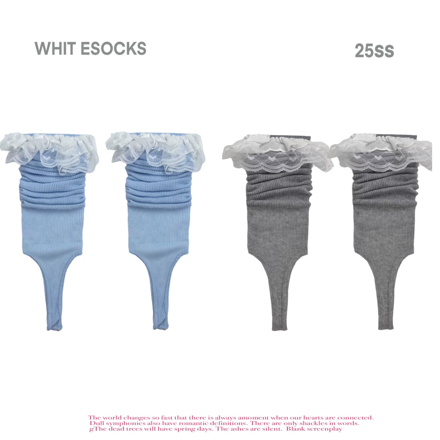 White Socks - Scrunch Stirrup - Thin Mid-Calf Stirrup Socks with Scrunch Shaping