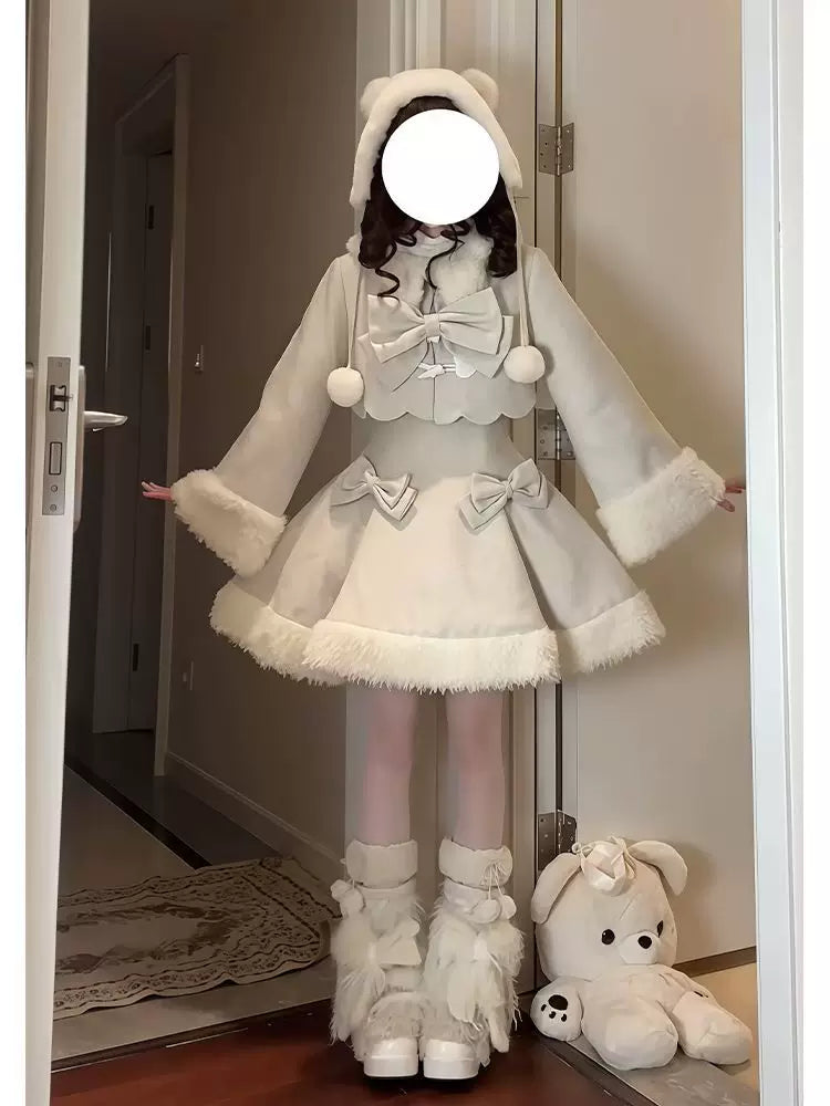 Creamy - Winter Cape - OP Dress and Jacket Set with Plush Trim