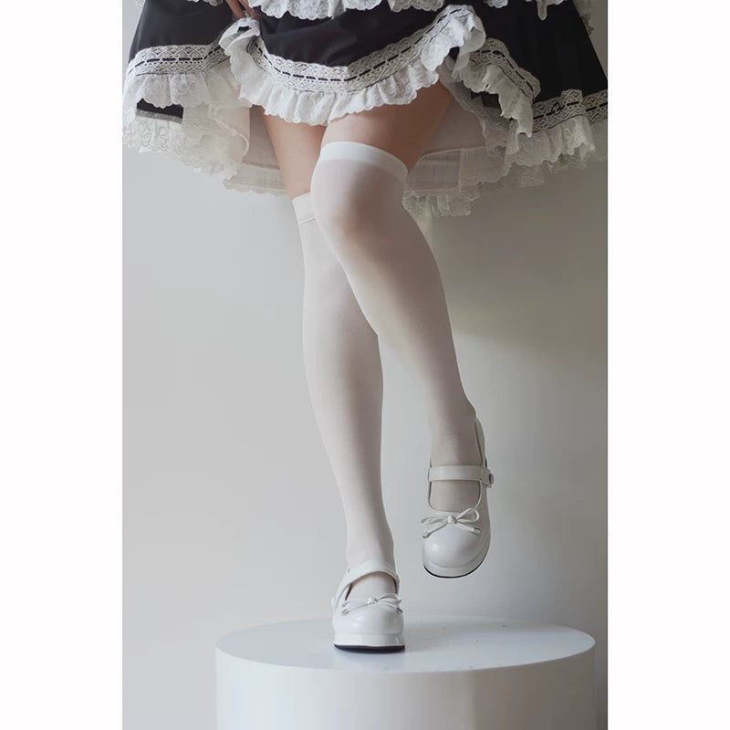 roji roji - Uniform Velvet - 80D Mid-Calf and Over-the-Knee Socks