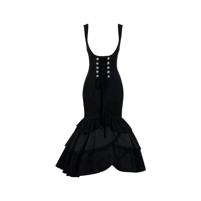 With PUJI - Night Raven - Gothic Lolita JSK Dress detail view 10