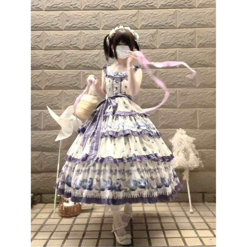 Creamy - Purple Blueberry - JSK Dress with an Included Headscarf