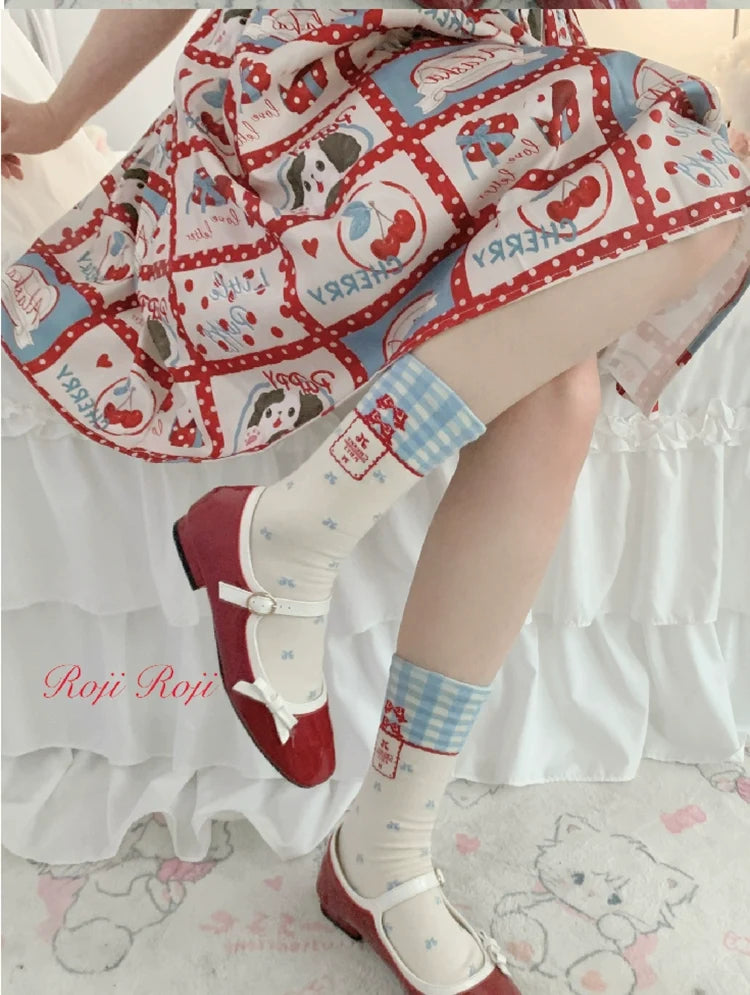 Roji Roji - Kawaii Lolita Socks Bows Sock for - Spring/Summer Wear Socks