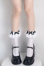 White socks, black bow / One Size