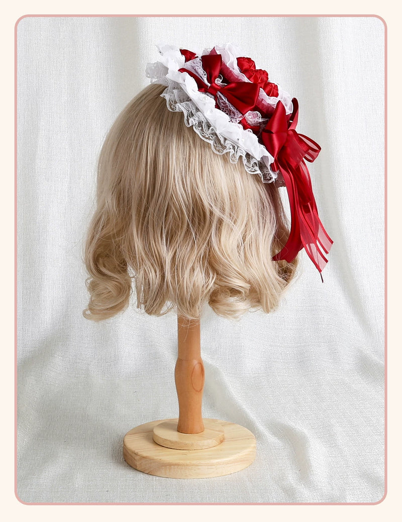 Stardust Rose - Rose Bow Collection - Headwear with red rose motifs