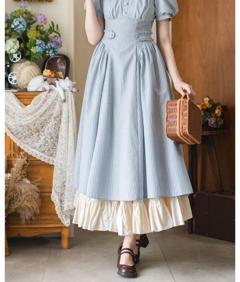 Forest Wardrobe - Chantilly Forest - Striped Dress and Cotton Underskirt - 4