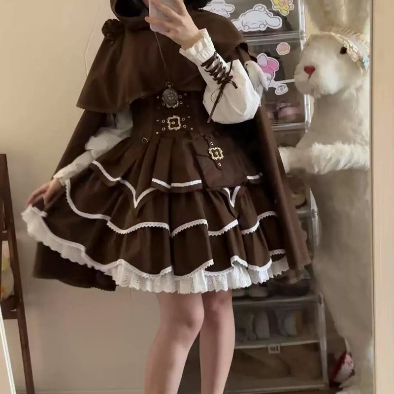 Little Red Riding Hood Steampunk Christmas Lolita Outfit — additional product view