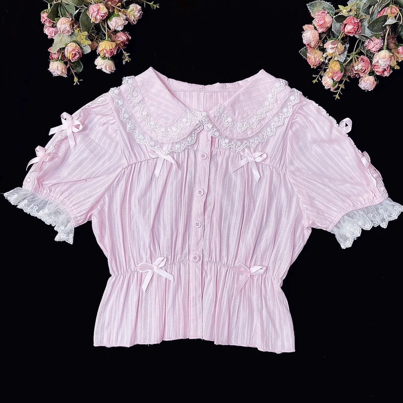 DMFS Lolita - Sweet Lolita Shirt Doll Collar - Blouse High-waisted Innerwear