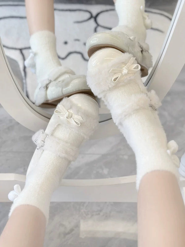 Xiao Xin Xin Fleece-Lined Plush Flat Winter Shoes — additional product view