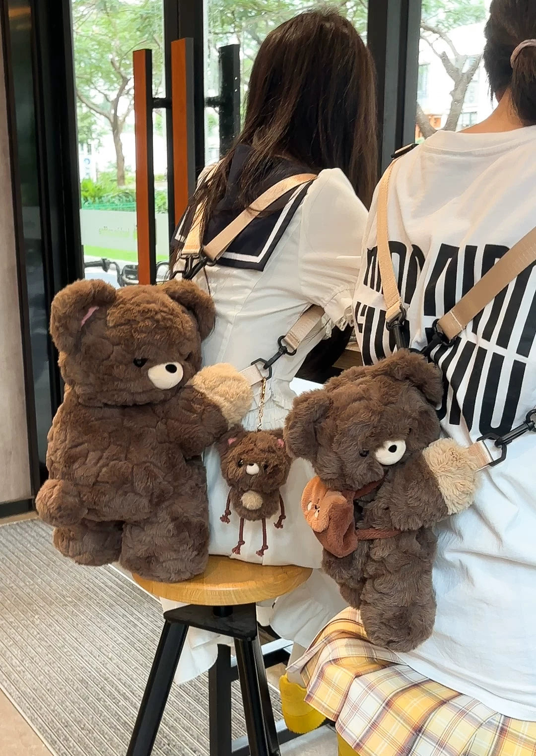 LambGuli - Little Bear Guli - Plush Bag with Crossbody and Backpack Carry, Prone Bear Silhouette
