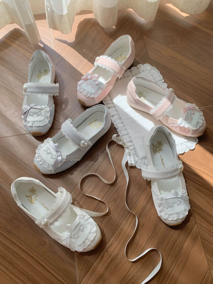 Sheep Puff Comfy Mary Jane sneakers with sheep puff design, featuring Lolita-style shoes in a casual, playful look.