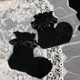 Black lace black socks / One Size