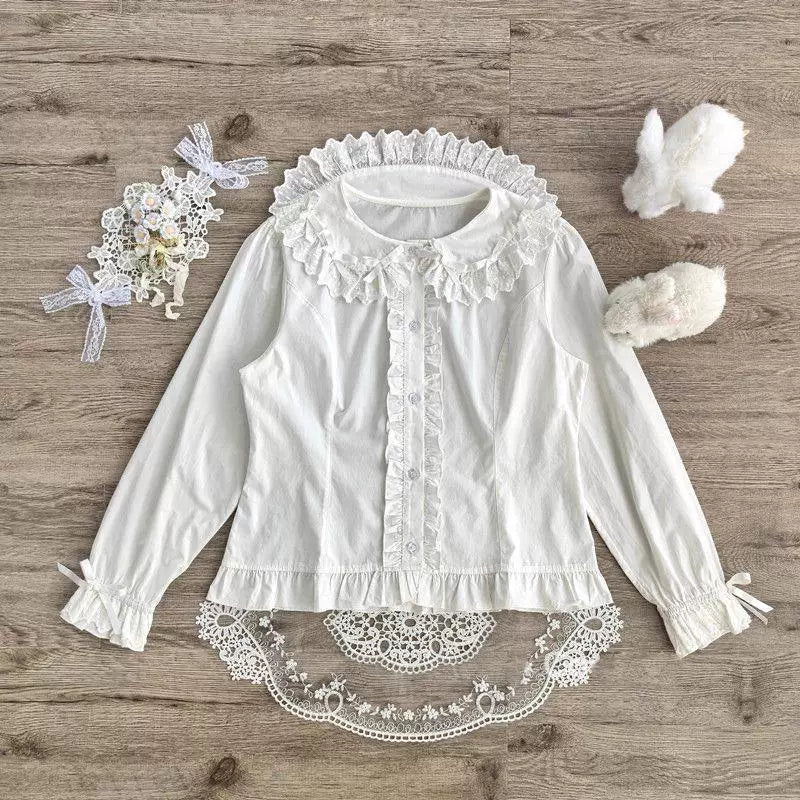 Sweetheart Dream Machine - Doll Ruffle - Long-Sleeve Lolita Blouse with Layered Collar Ruffles