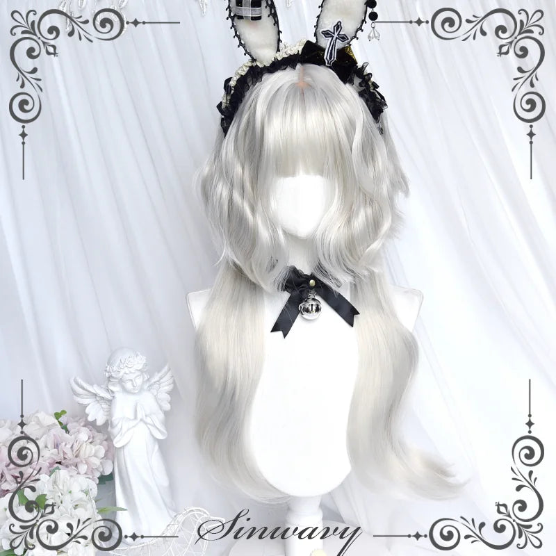 Sinwavy Tu Ji silver white curly Lolita wig - view 4