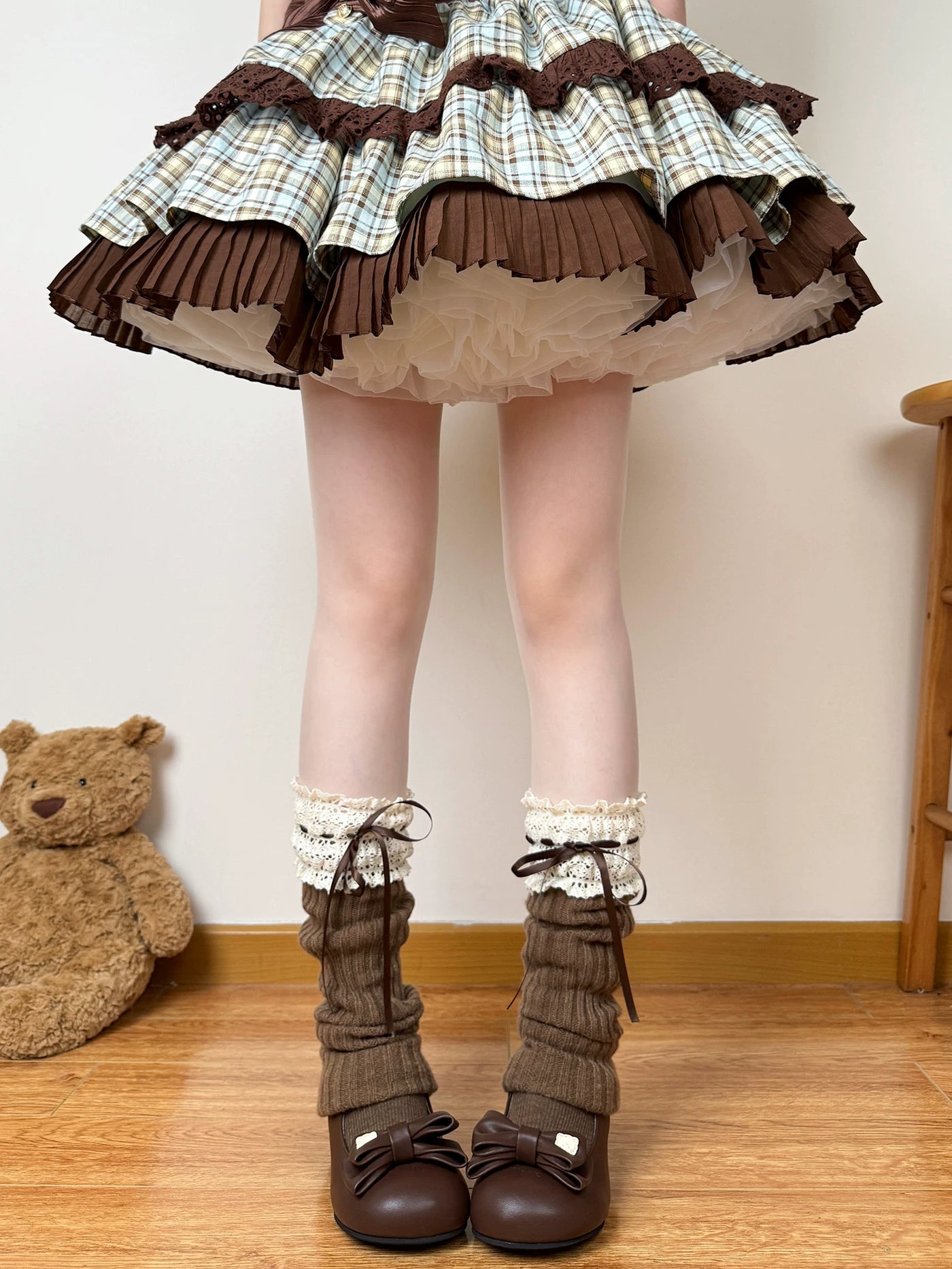 Chubby Bear Tales - Coffee & Khaki Collection - Decorative Slouch Sock Covers