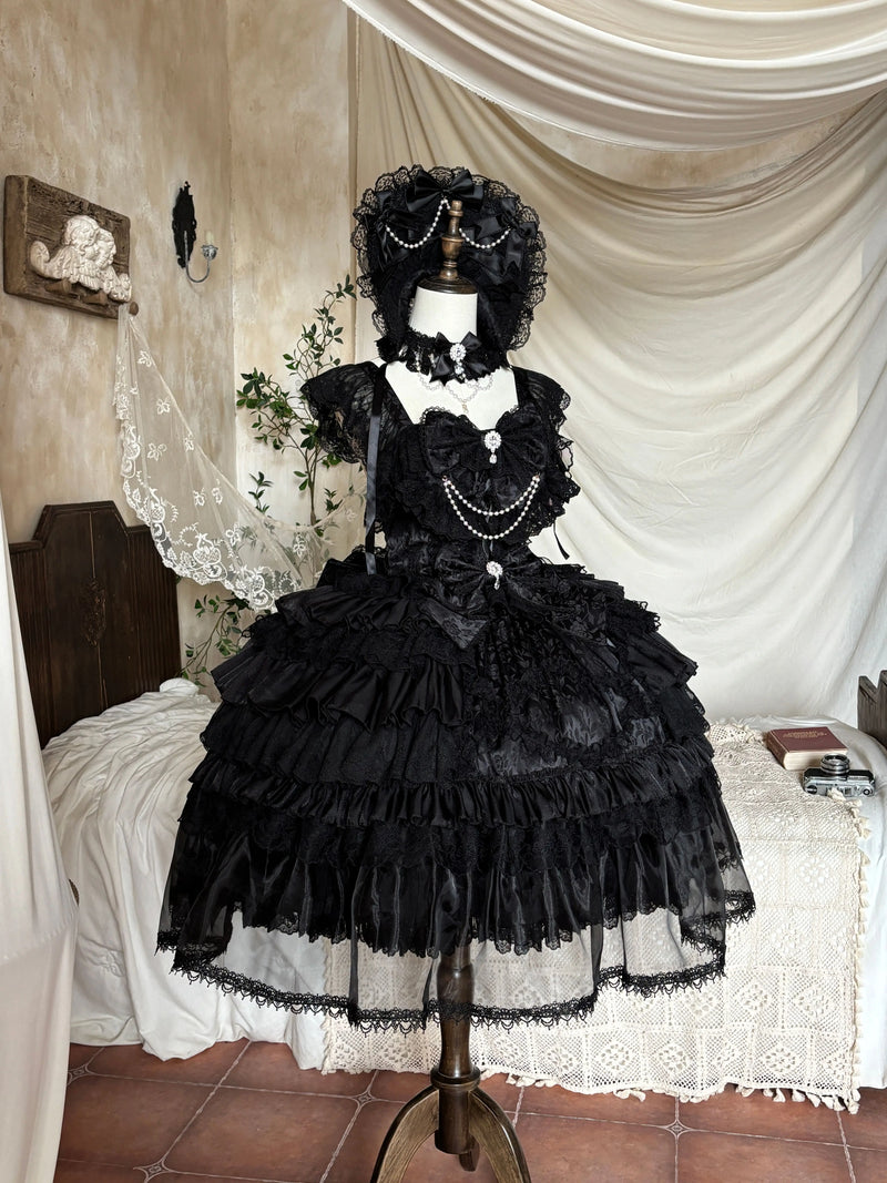 Miaolin Original - Rose Oath - Sweet lolita JSK dress with lace