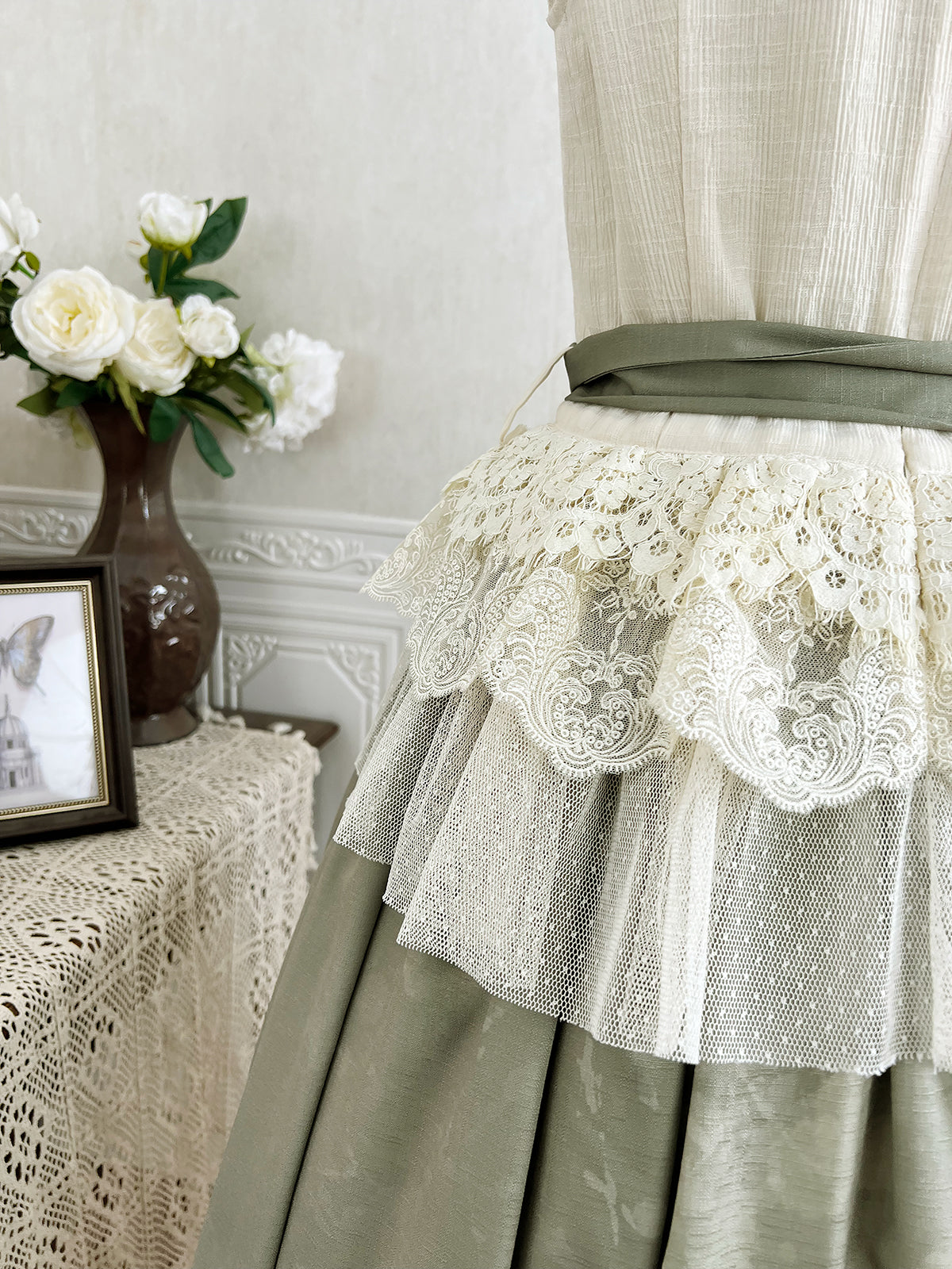 Designer's Gift - Morning Moments - Chinese-style skirt set with floral and cat prints - product detail 8
