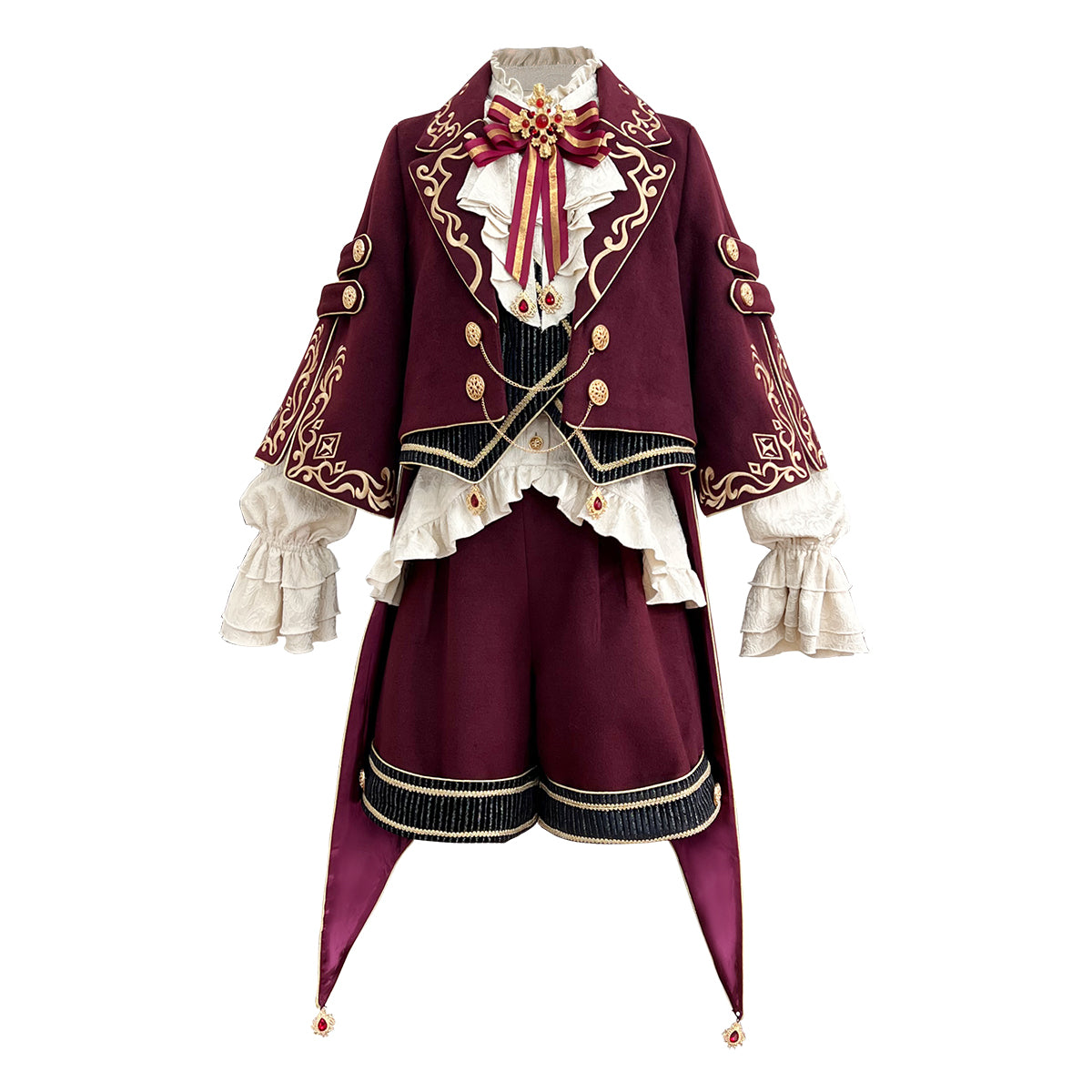 Heir Prince-style Lolita Cape & Military Lo Gender-Neutral Outfit (Autumn & Winter)