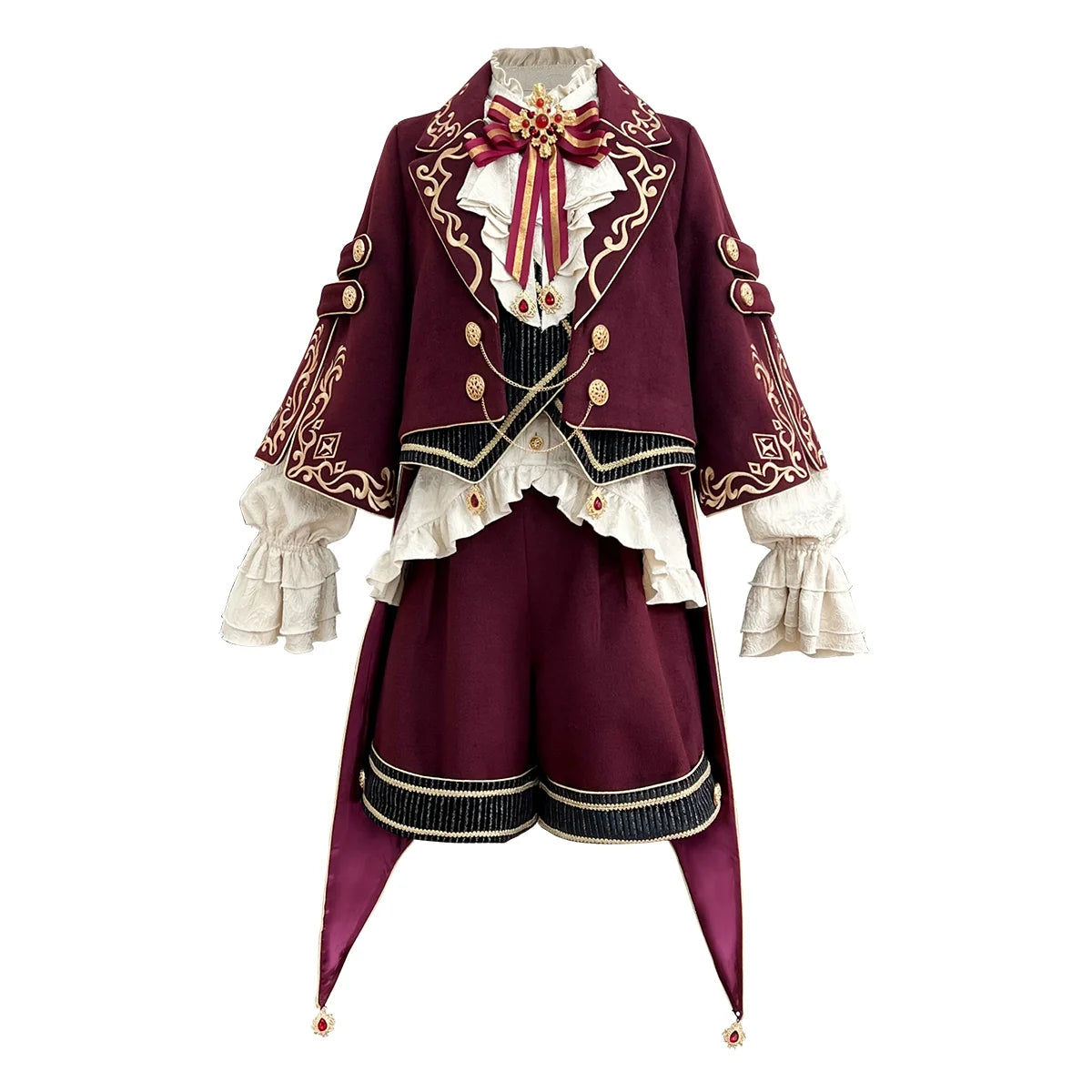 Letters from Unknown Star - Heir - Military Ouji Lolita Blouse, Coat & Shorts Set