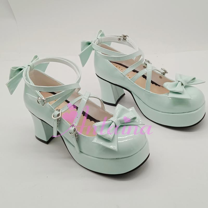 Antaina - Popular Japanese Lolita Bow Strap - Multiple Colors Shoes