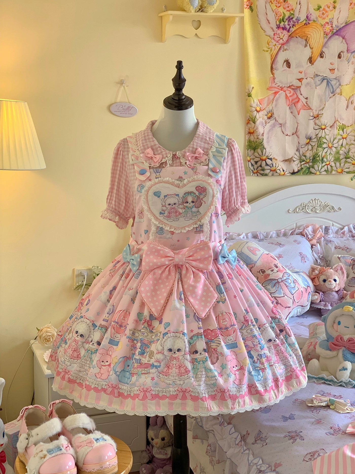 Puppy Paradise - Sweet Printed Pinafore JSK Dress - detail view 3