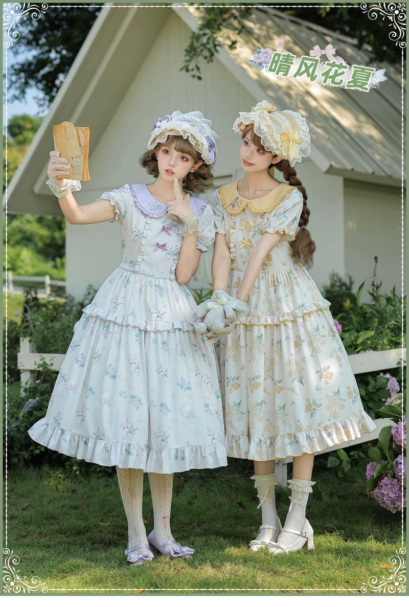With PUJI - Breezy Summer - Country Lolita OP Dress, Print detail view 6