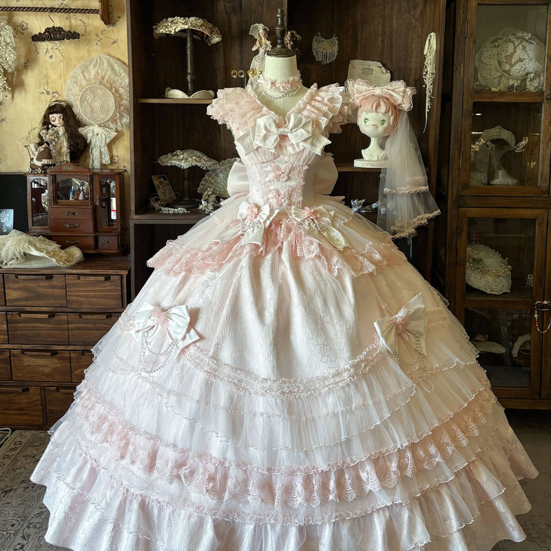 Emoji Dream - Cherry Blossom Oath Lolita Dress - Pink formal Lolita